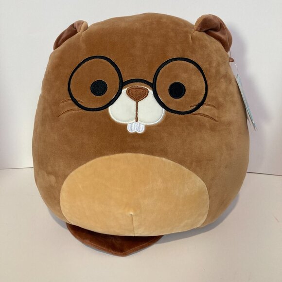 Original Squishmallows 2022 12" Chip the Beaver With Glasses Plush Doll Toy NWT - Picture 1 of 12